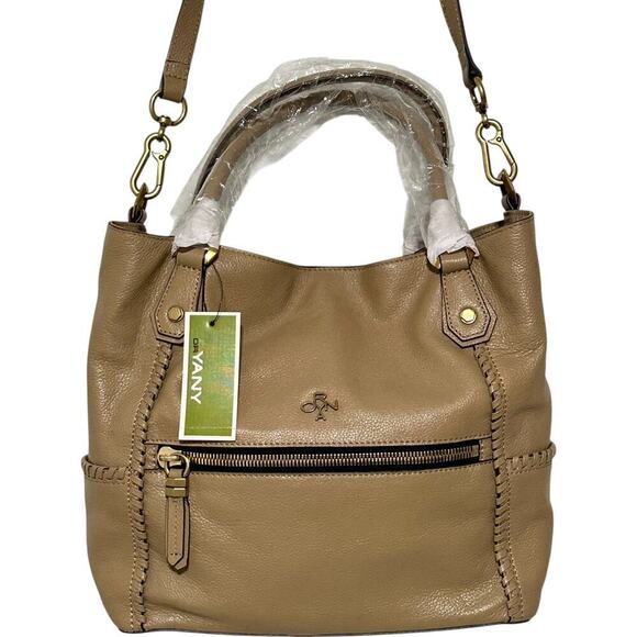 NWT OrYany Drew Pebbled Leather Slouchy Satchel in Dune - Picture 4 of 16